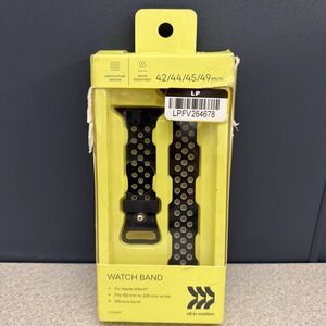 Apple Watch Band 42/44/45mm All in Motion Silicone Sports Strap Black Athlete